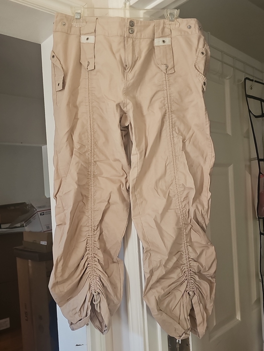 Women's Beige Cargo Jogger Pants